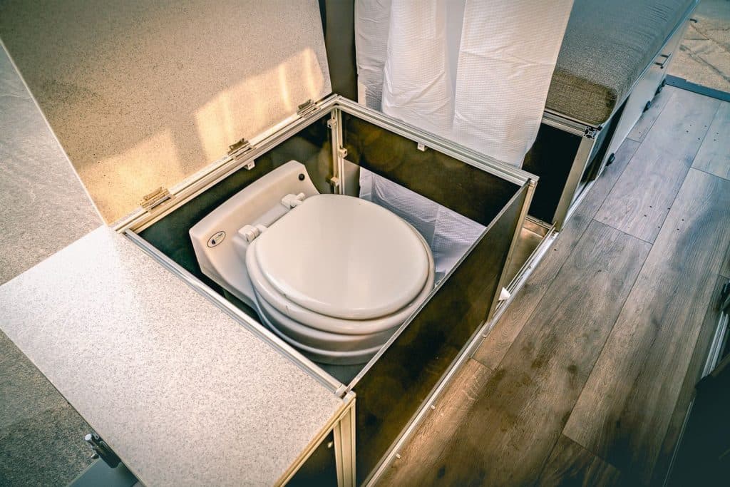 camper van with bathroom