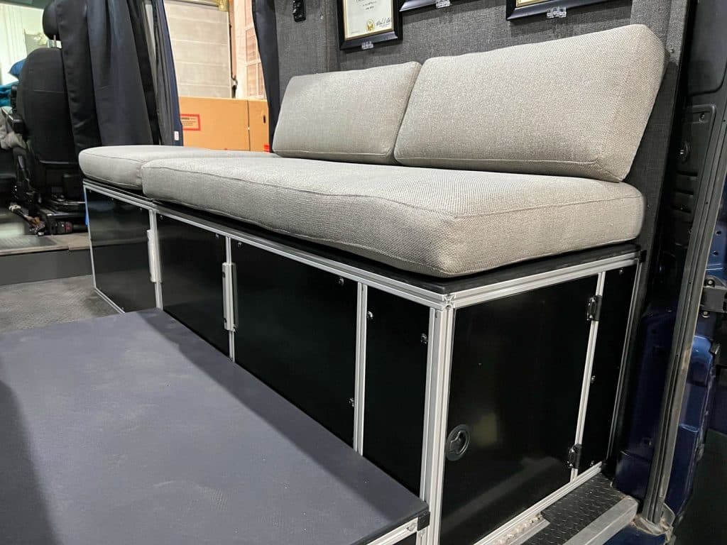 seat to bed in a van